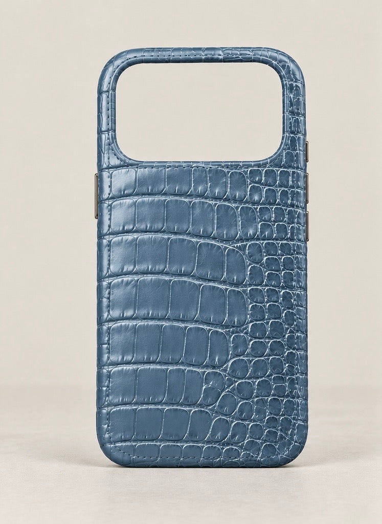 ONLI Blue Crocodile Leather iPhone Case