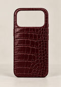 ONLI Burgundy Crocodile Leather iPhone Case