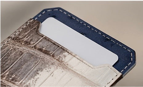 ONLI Himalayan Crocodile & Navy Ostrich Cardholder