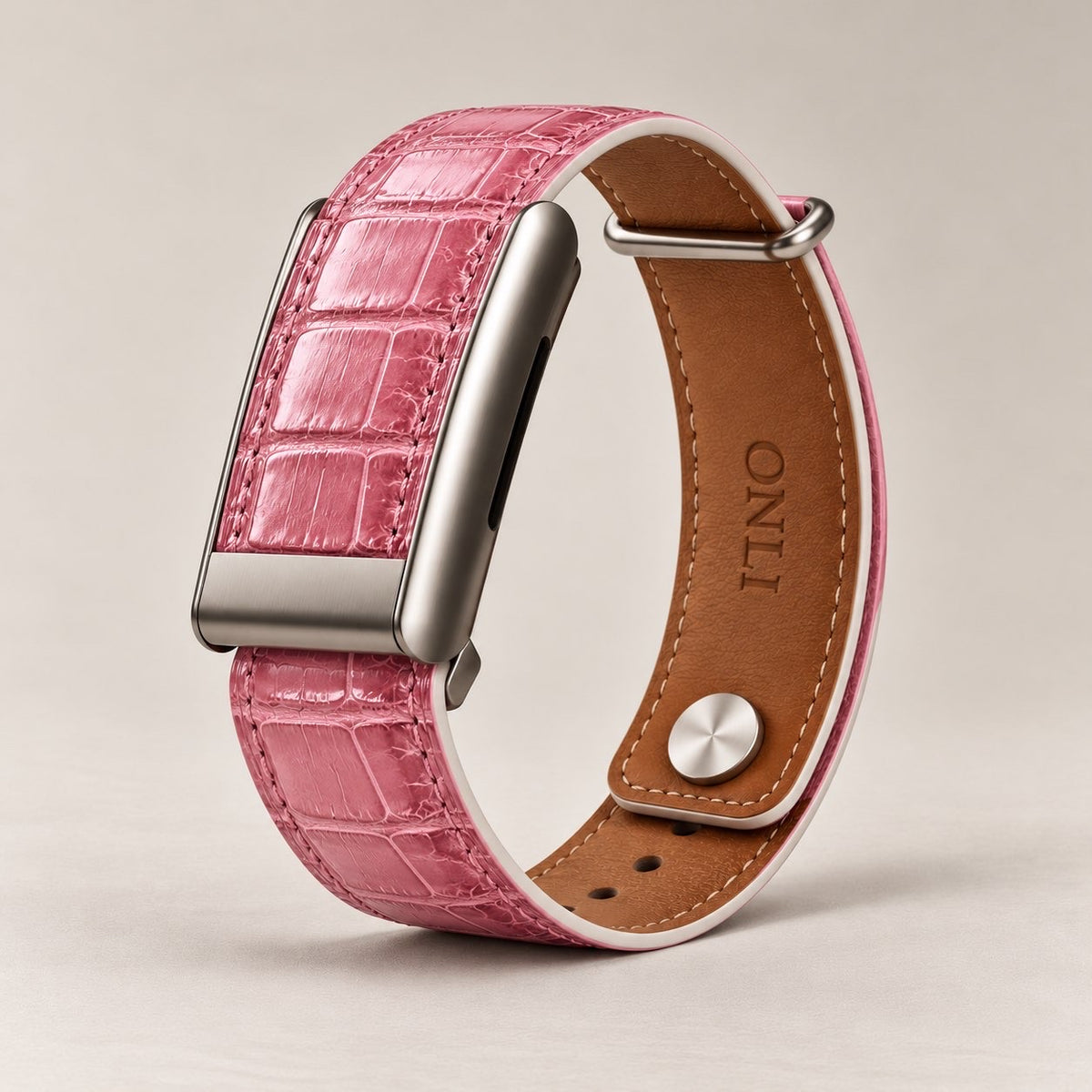 ONLI Pink Crocodile Leather WHOOP Strap